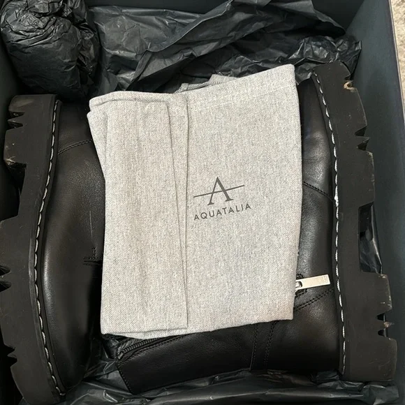 Aquatalia Hana Moto Calf Boot Size 6.5